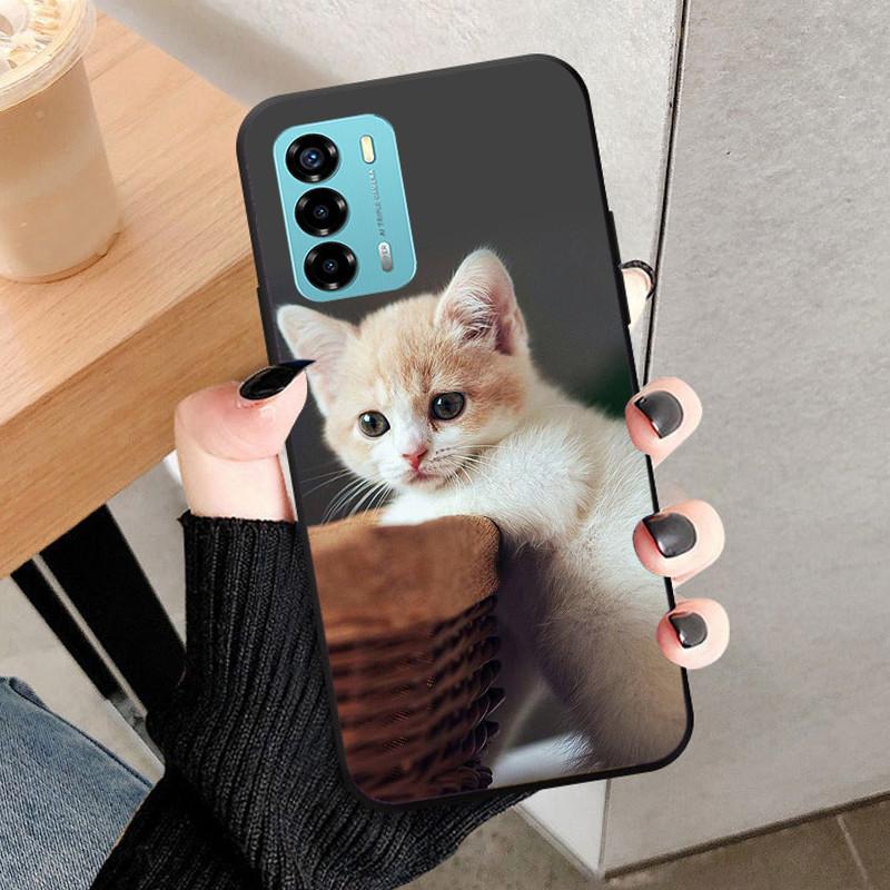 For ZTE Blade V40 Vita Case 8045 6.75" Animal Cartoon Soft Silicone Funda for ZTE Blade V40 Vita Phone Cover V40Vita Black Coque