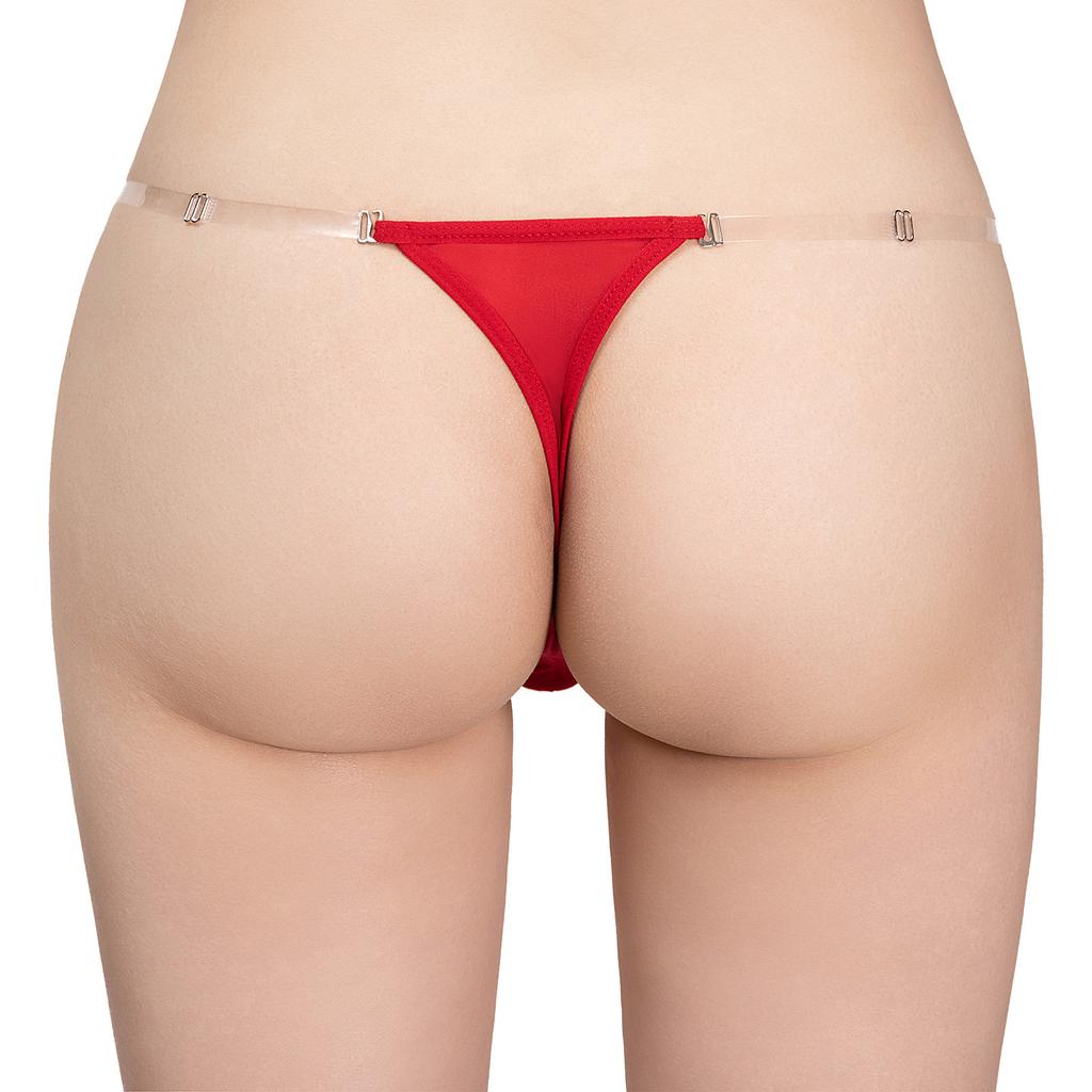 Men's See Through Bulge Pouch Micro Underwear Adjustable Transparent Waistband G-String Thong