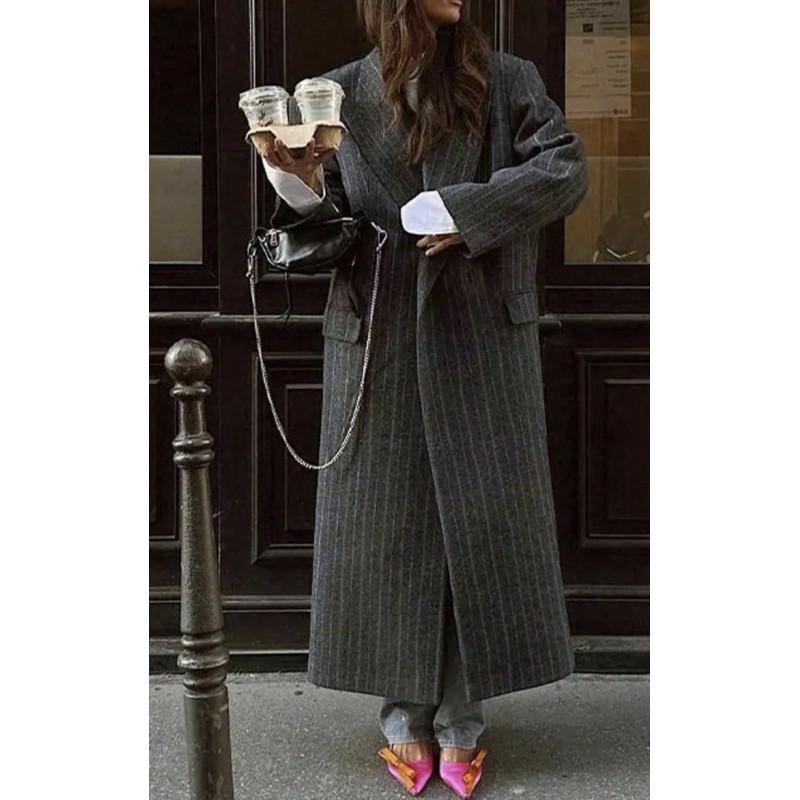Womens Oversized Long Wool Blend Coat