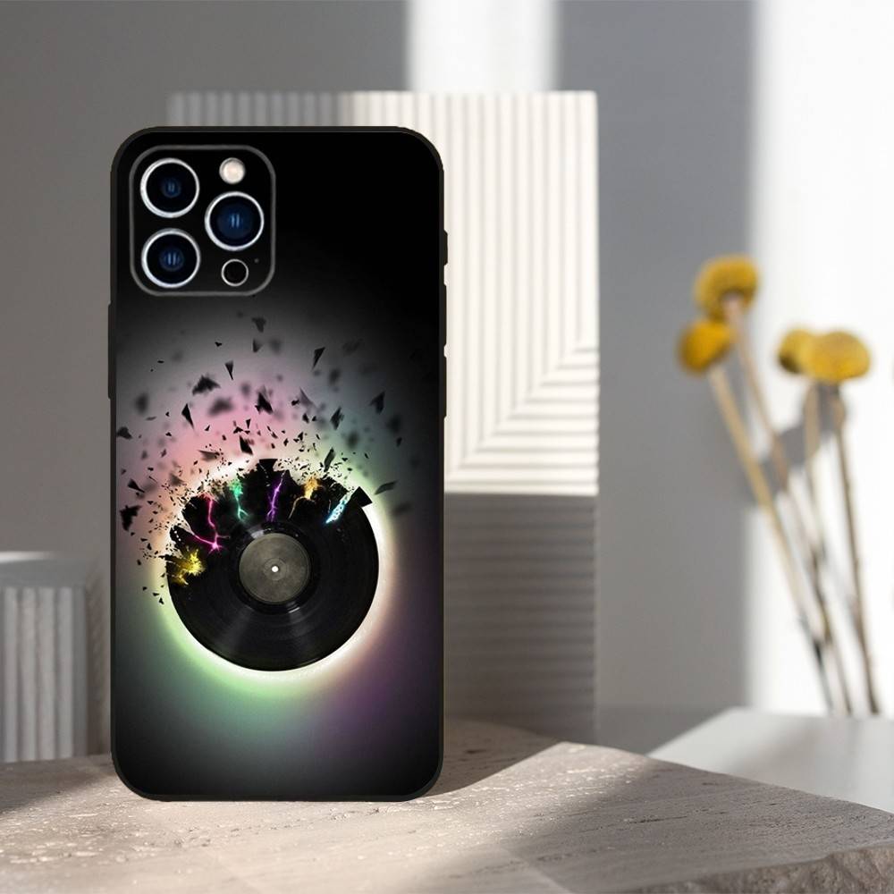 

Vinyl Record DJ Art For iPhone 13,16,11,14,17,12,15,Plus,Pro Max,XS,X,XR,SE,Mini,8,7,Phone Case Soft Silicone Black iPhone14