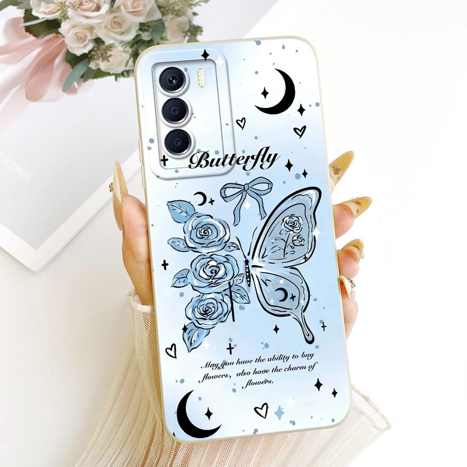 For Infinix Zero 5G 2023 X6815C X6815D Cute Cat Flower Cartoon Phone Case For Infinix Zero 5G (2023) Soft Silicone Cover Bumpers