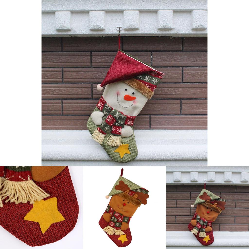 Christmas Stocking Handmade Nonwoven Santa Sock For Party Decor Gift For Friends