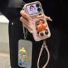 Three-dimensional Doll Mobile Phone Case, Cute Cartoon Flip Window Protective Case, Girl Anti-drop Soft Case with Lanyard