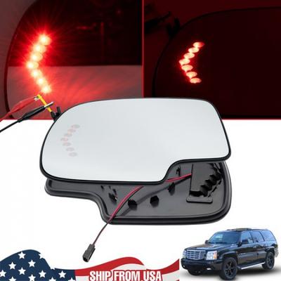 For GMC Chevy Cadillac 2003-2007 Heated Driver Side Mirror Glass Turn Signal LH.