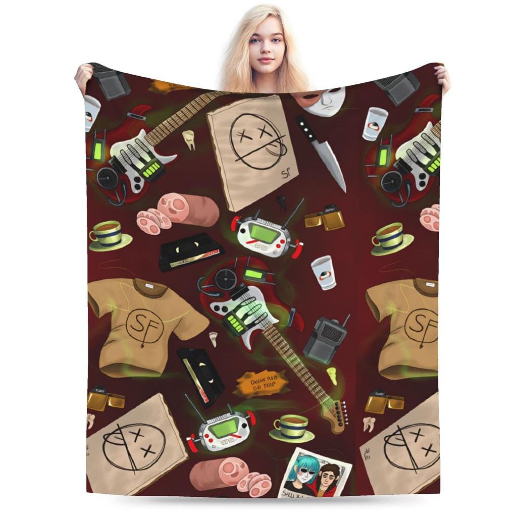 Sally Face Game Anime SF Flannel Blanket Winter Warm Soft Bedding Throws for Boy Girl Couch Bed Pattern Bedspread Sofa Bed Cover