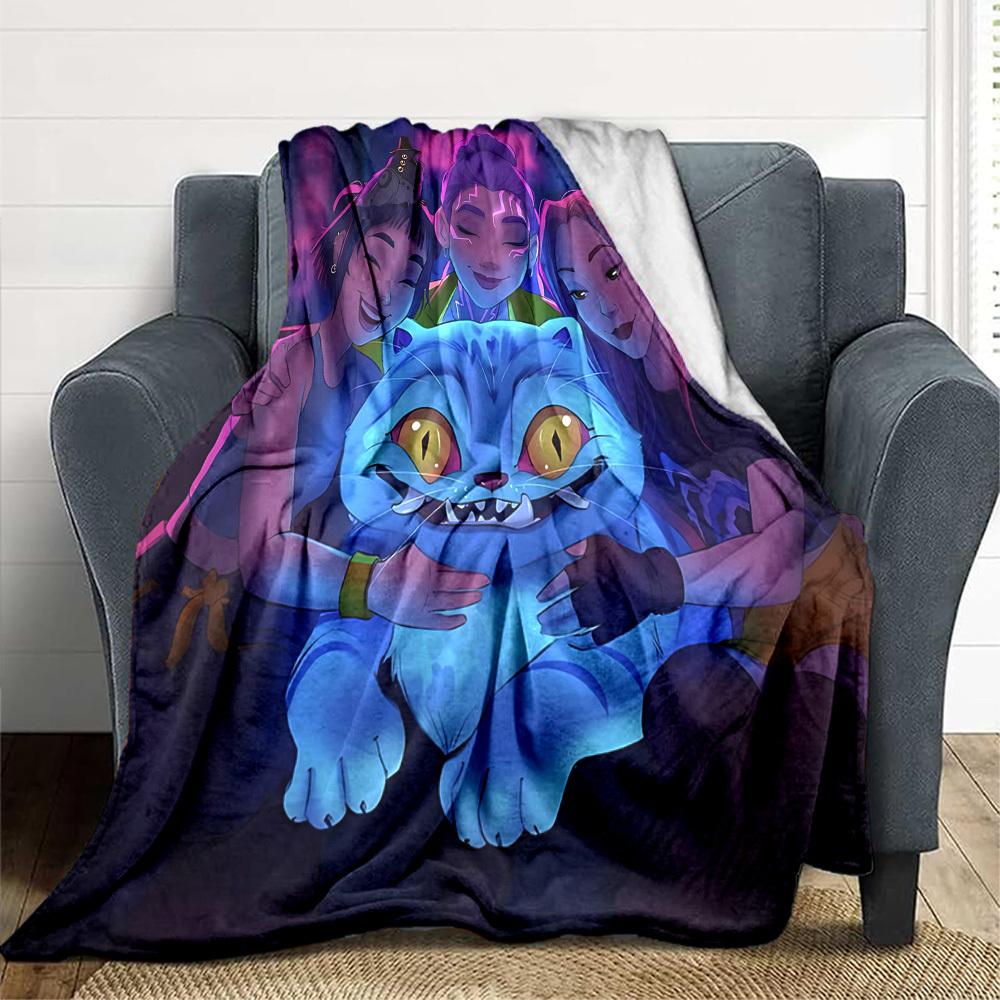 1PC K POP Demon Hunters, Huntrix Blanket, Throw For Sofa, Bed, Travel, Camping, Livingroom,
