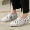 Fashion 2025 Summer Hollow Woven Breathable Shoes Women Sandals Big Size Round Toe Genuine Leather Shoes Summer Flat Casual Sandals