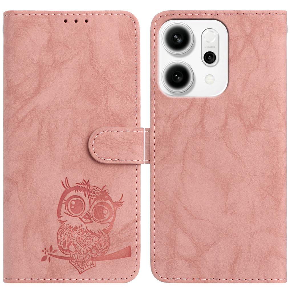 8-Color Owl Embossed Pattern Flip Card Design Wallet Case for Infinix Smart 8/itel A70/Tecno Spark 20,Pop 7,Pop 8,Pova 5,Pova Neo 2,Spark Go 2023...
