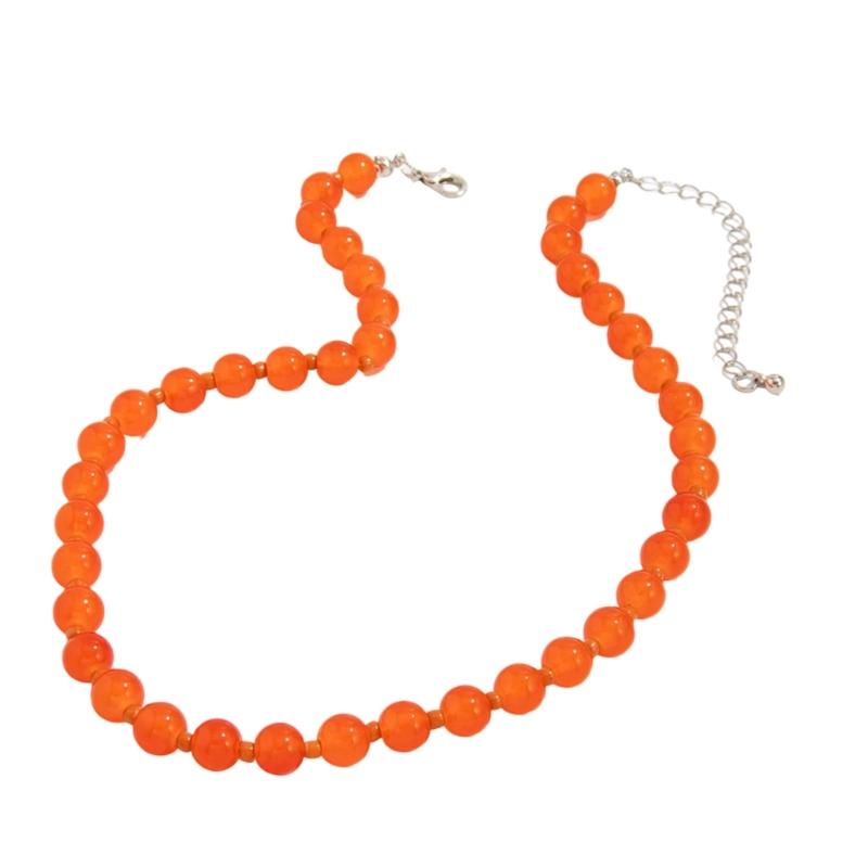 

Minimalist Glass Bead Jewelry Versatile Layering Necklace Stylish Neckwear With Polished Finish For Everyday Outfit красный