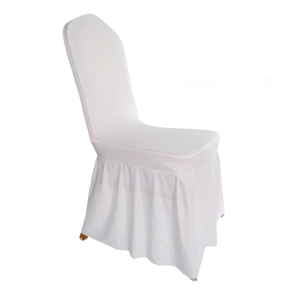 jiaorui 1/10Pcs Sun Skirt Sundress Stretch White Chair Cover For Wedding Party Banquet  Chair Decoration