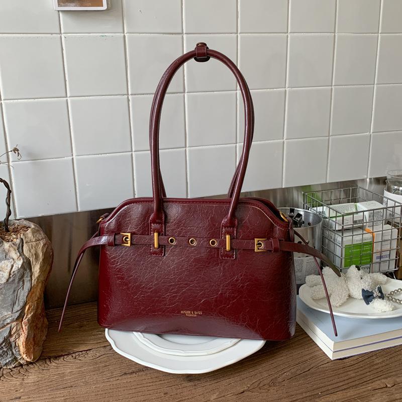 

Ретро женская сумка через плечо большой вместимости, новая модная нишевая высококлассная сумка-тоут для通勤