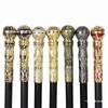 Golden Round Head Metal Gentleman Walking Cane with Creative Handle