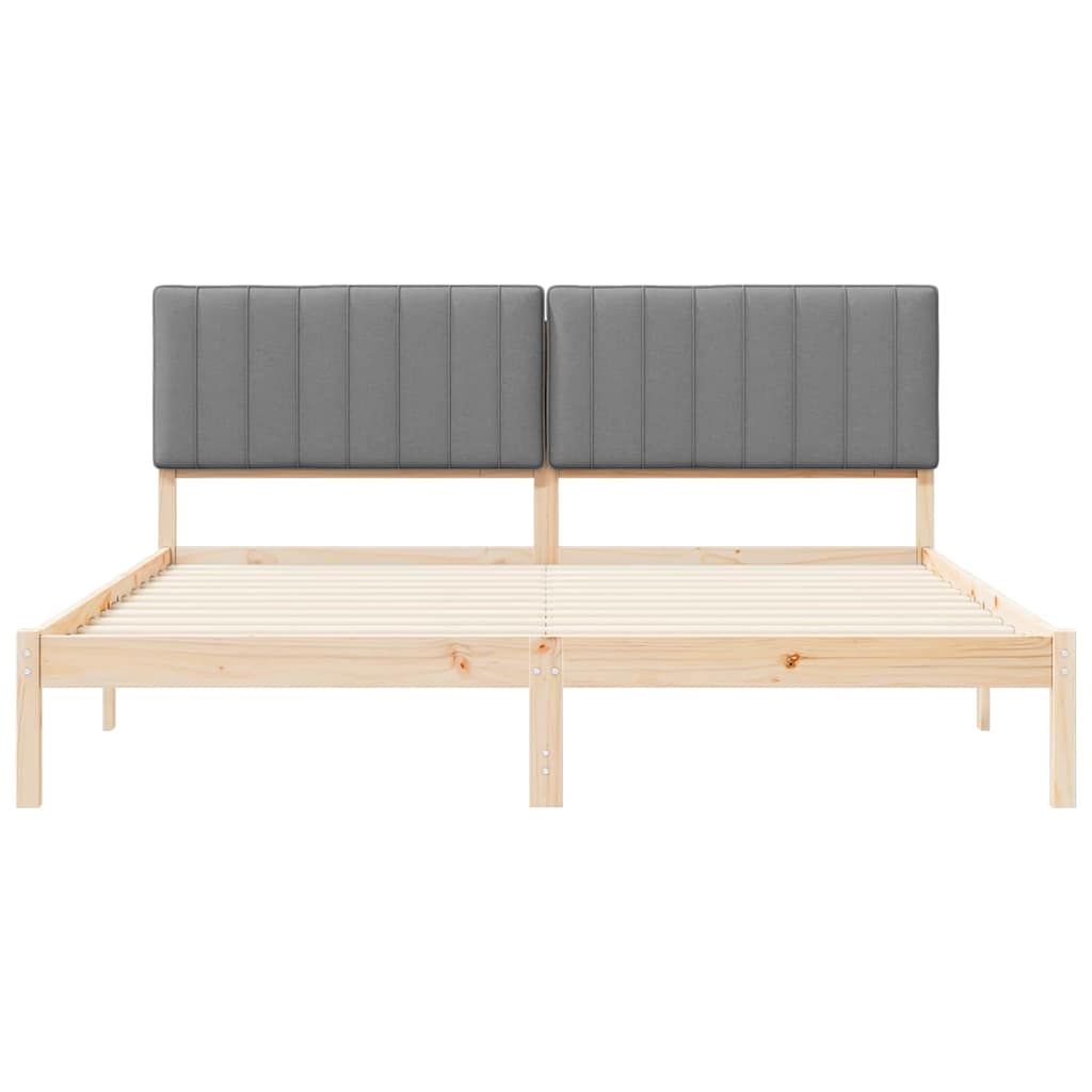 Bed Frame with Upholstered Headboard Light Grey 180 x 200 cm