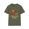 Unisex Softstyle T-Shirt Mens Womens Tees Top Santa Claws Funny Christmas Cat Sleigh Holiday Tee