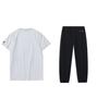 Li Ning Printed Letter Crew Neck Pullover Short Sleeve T-Shirt And Mid Waist Cuffed Long Pants Casual Sports Set Men Sets AHST467-1+AYKT415-1