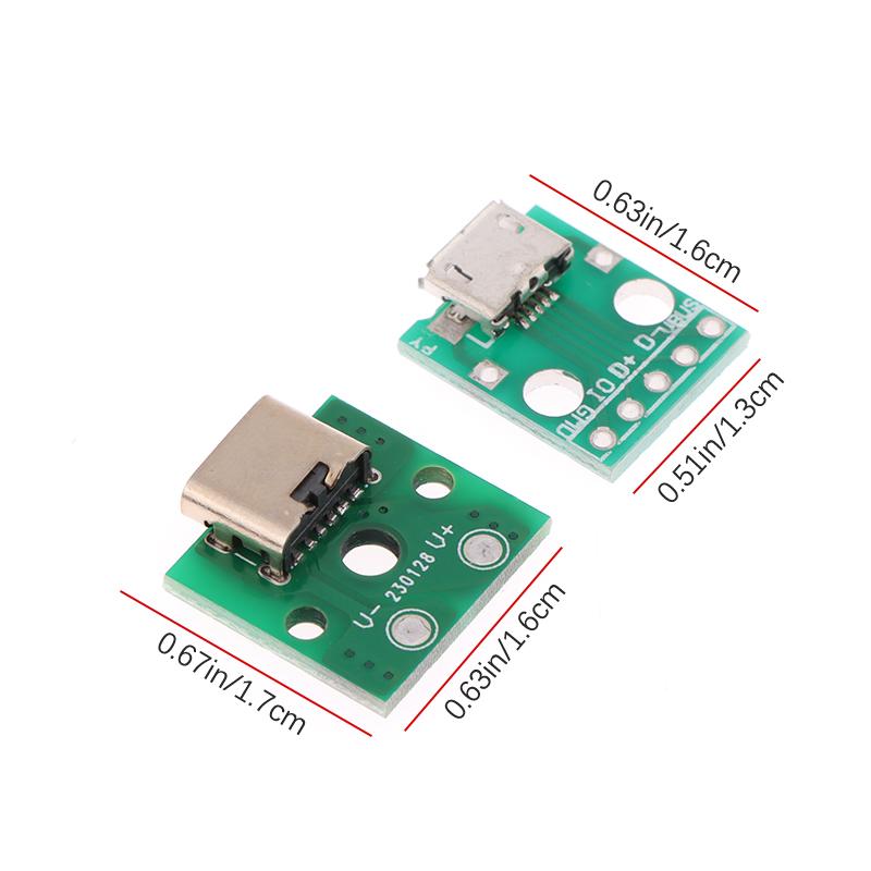 10Pcs Micro Usb Jack Android Type-C Female Connector Jack Charging Port Usb Socket Ph2.0 Screw Fixing Plate