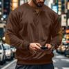 Men's Loose Round Neck Casual Corduroy Men's Long Sleeved T-shirt Men