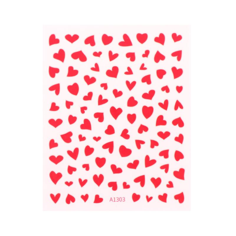 Hollow Heart Sticker For Nail Gold Pink Love For Women Slider Nail Art Decoration Holographic Manicure Accessory