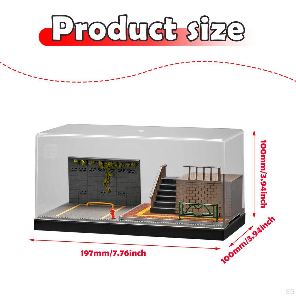 1/64 Diecast Model Car Display Case Diorama Layout for Sports Desktop Decor Toy Cars Street