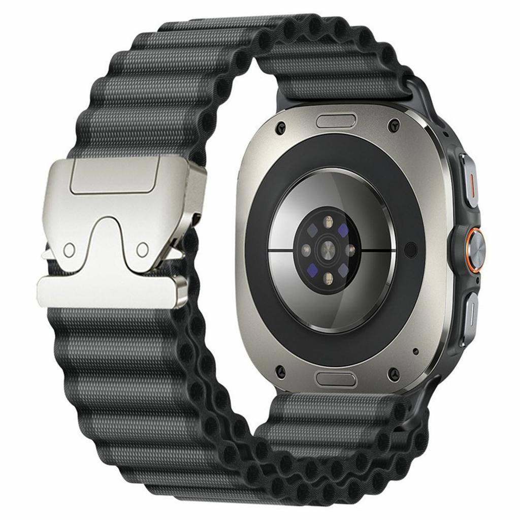 For Samsung Galaxy Watch Ultra (2025) 47mm / Ultra 47mm Watch Band Parachute Buckle Wide Ripple Pattern Nylon Wrist Strap