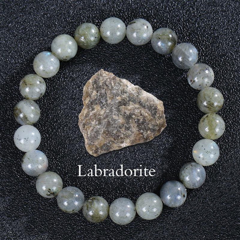 Apatite Sunstone Elastic Bracelet - Natural Agate Crystal Beads