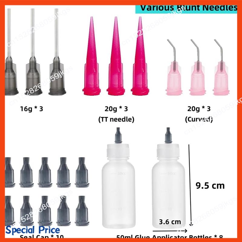 ABIY 8 Pcs Precision Tip Applicator Bottle, Needle Tip Squeeze Bottle, Glue Applicator Bottles, For Paint Quilling Craft
