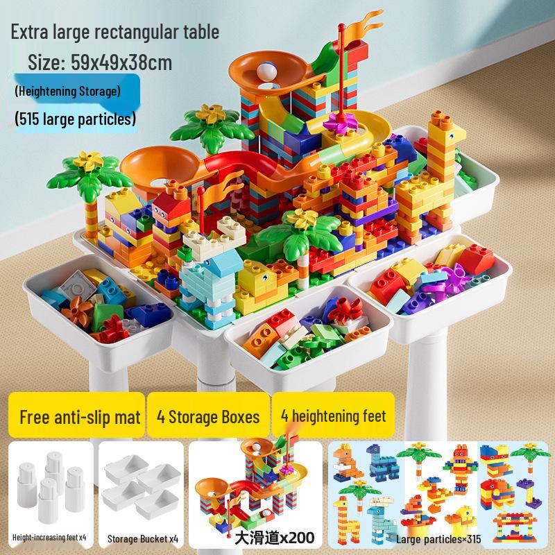 Large Multifunctional Building Block Table for Children's Early Education, Compatible with Lego