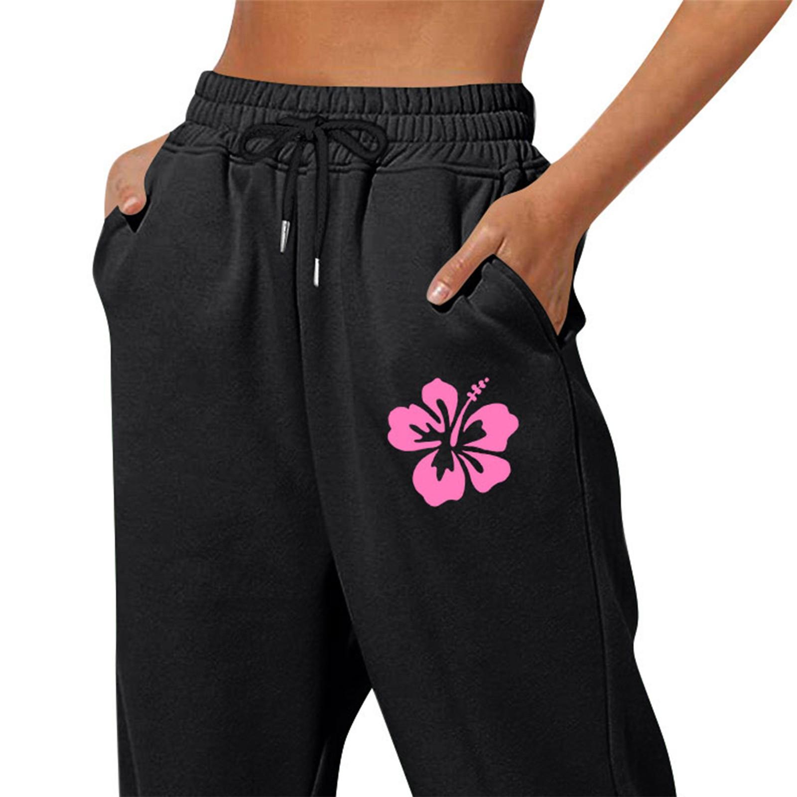 

Весенние и однотонные принтованные модные женские повседневные брюки с карманами и шнурком L чёрный