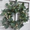 20'' Artificial Eucalyptus Wreath for Front Door Spring Wall with Green Leaves Porch
