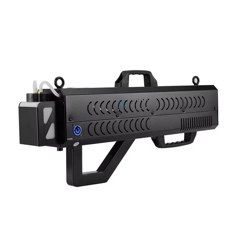Portable 1500W RGB LED Jet FX Smoke Gun Powerful Output Air Column DJ Light Cannon Fog Spray Machine for Stage Wedding