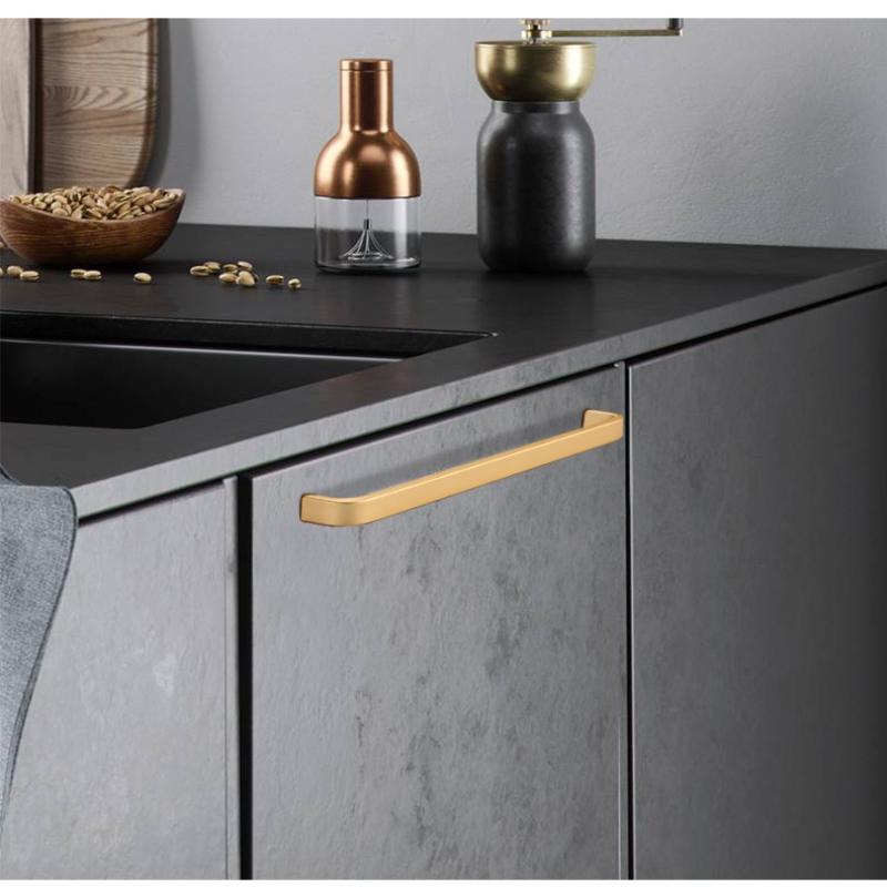 Modern Minimalist Pulls Cupboard Dressers Black Gold Silver Cabinet Door Handles Closet Drawer Knobs Kitchen Furniture Hardw
