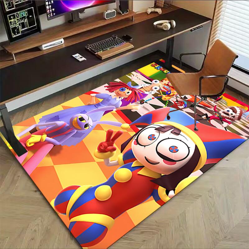 Digital Circus Party Carpet For Playroom Bedroom Living Room Sofa Home Decorkids Game Area Rug Nonslip Floor Mat