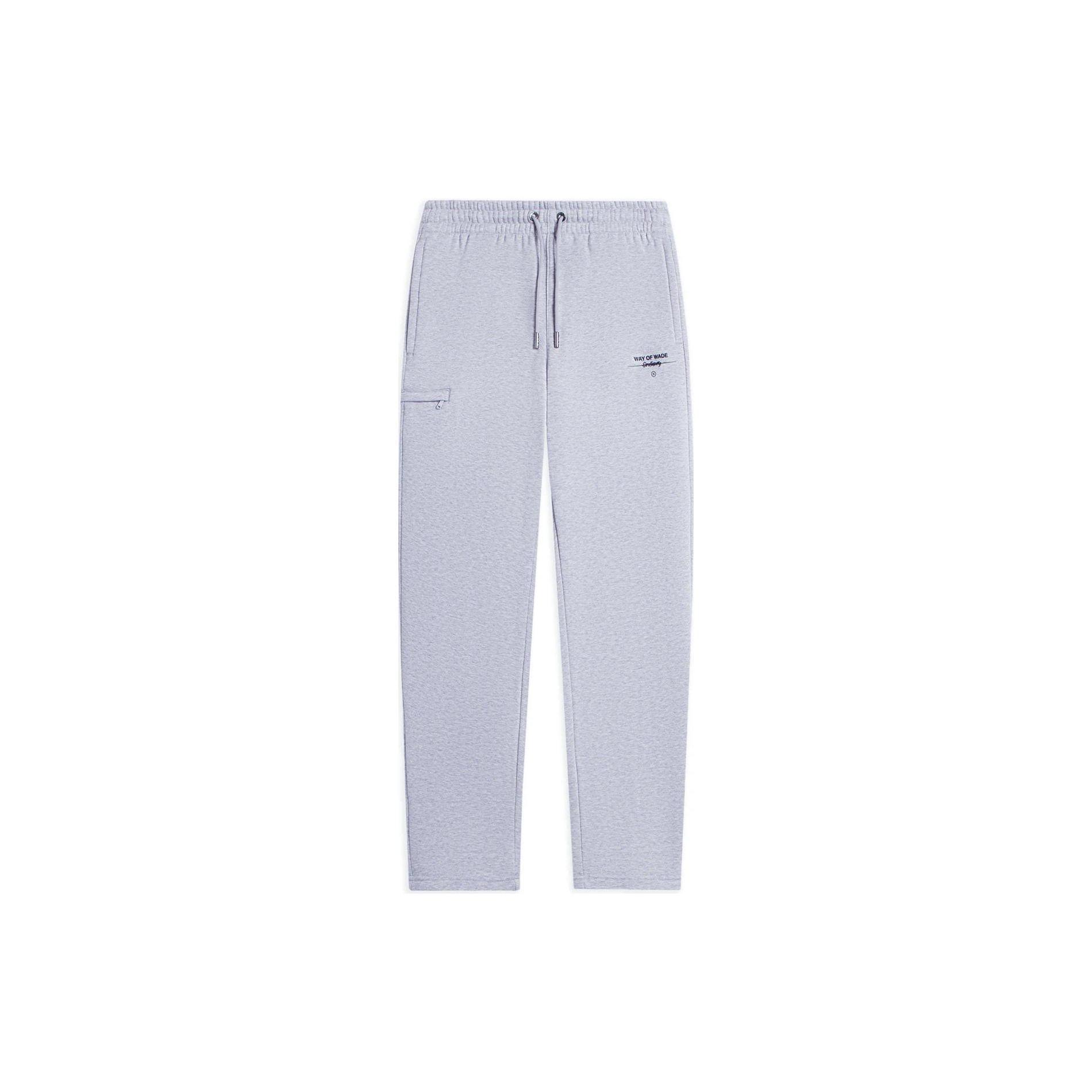 

Li-Ning Wade Series Solid Color Letter Print Fleece-Lined Warm Straight-Leg Sports Pants Men Bottoms Gray AKLSC25-5
