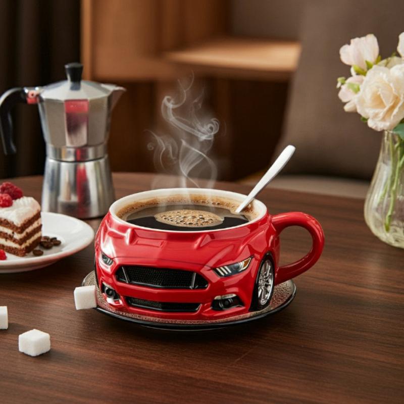 Creative Car Shaped Milk Water Mug Inner Liner Stainless Steel Coffee Cups Household Desktop Crafts Father and Boyfriend Gifts
