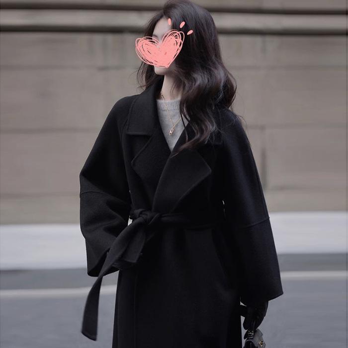 Women's Popular Off-White Mid-Length Wool Coat - Autumn/Winter Korean Style 2023.