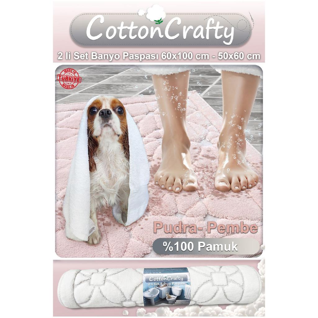100% Cotton Woven Bath Mat Set, Bath Rug Glass Set Of 2 60x100 - 60x50