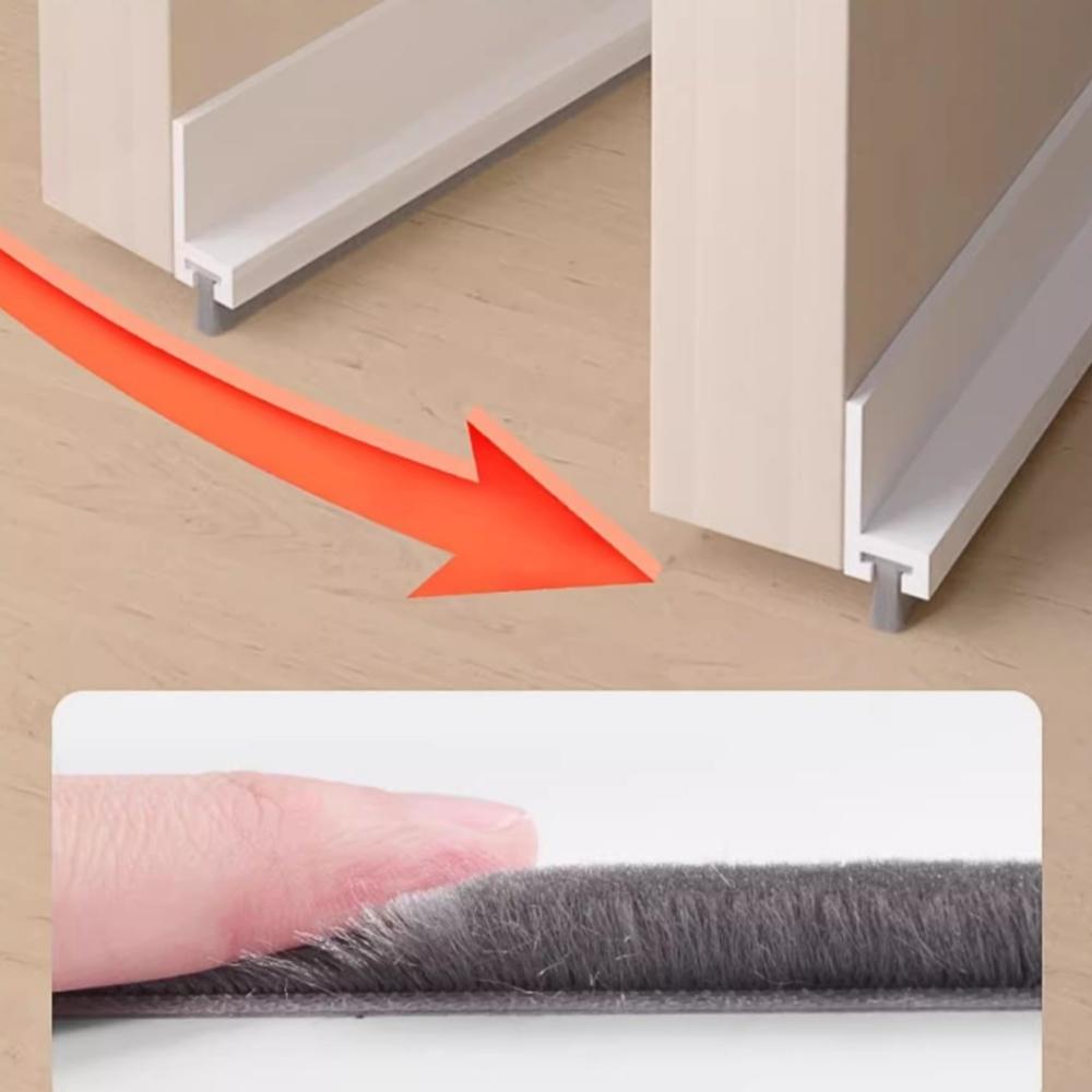 1pc 1m/39.37in Door Sealing Strip Self-adhesive Gap Filling Sealing Strips Insect Proof Brush Strip Windproof Soundproof Door