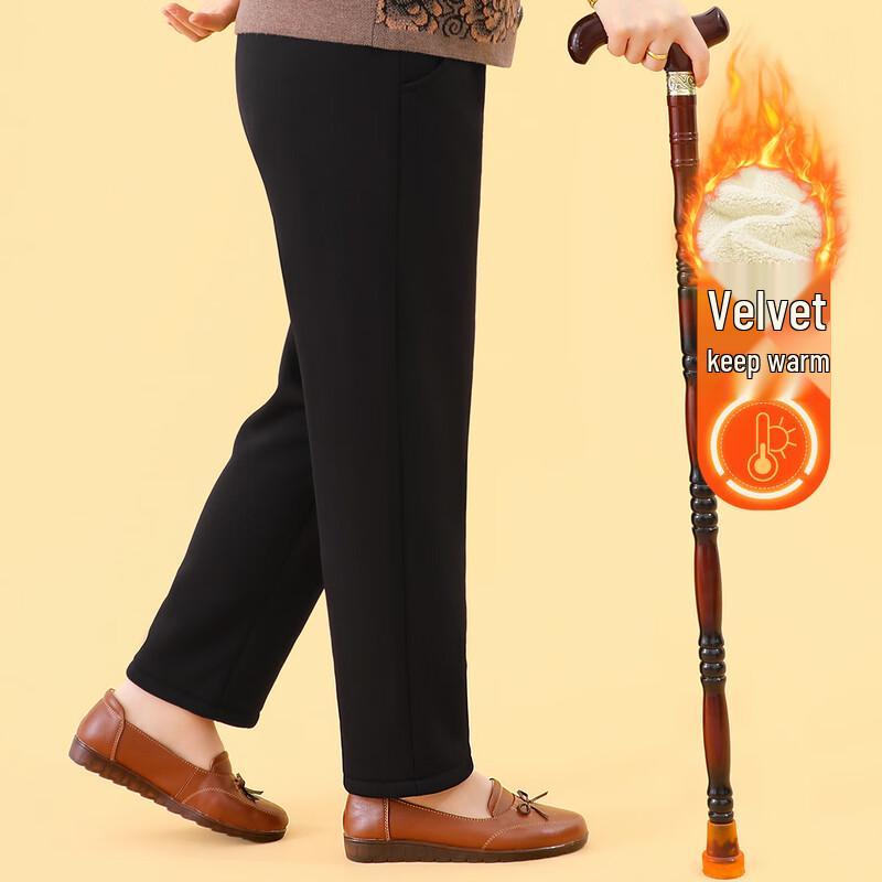 

YUZHAOLIN Elderly Women s Hooded Fleece-Lined Winter Padded Coat 5XL