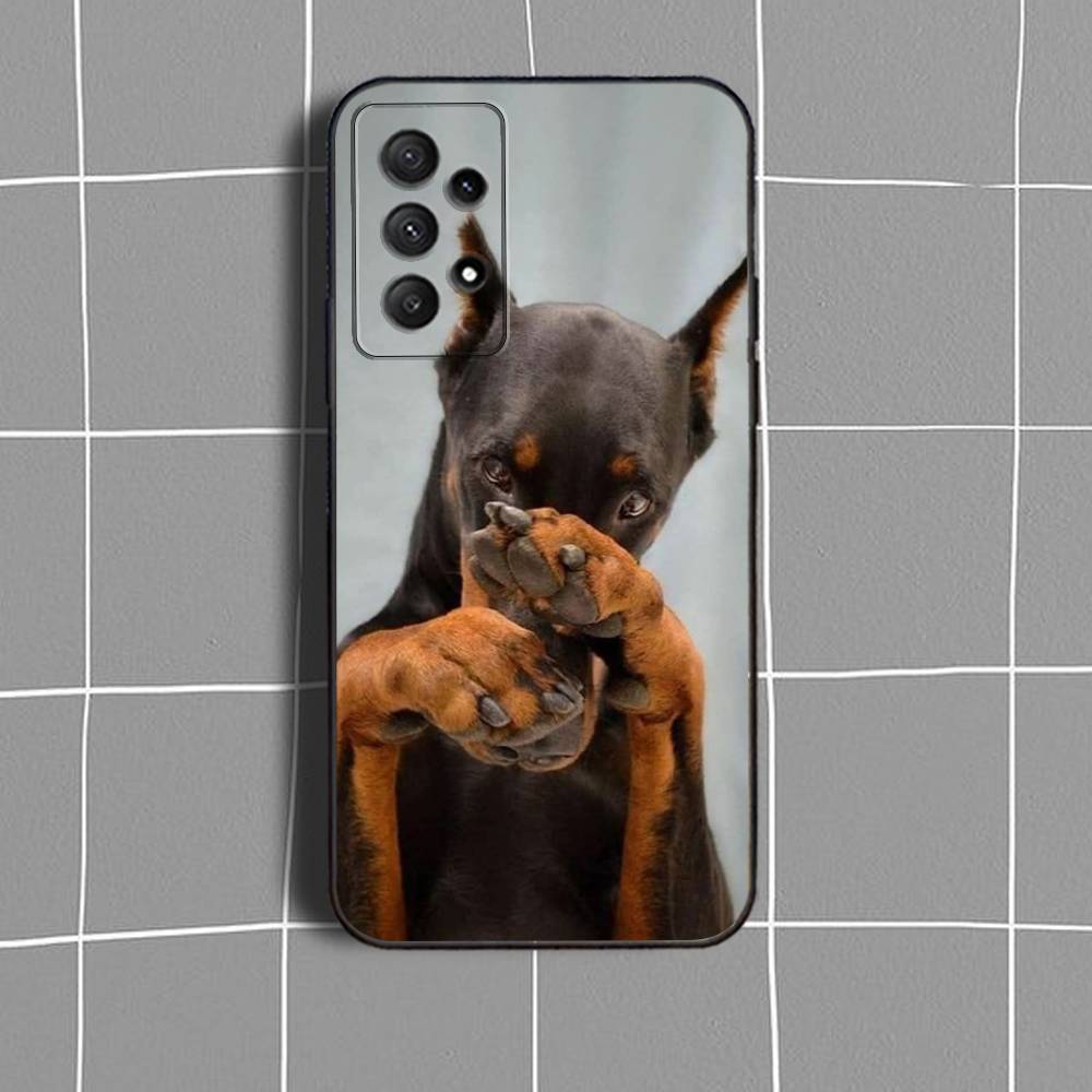 Pet D-Doberman D-Dog Phone Case For Samsung Galaxy A73,31,32,72,41,53,52,71,22,5G,Note,J7,8,9 Soft Black Cover