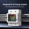 DC Power Meter DC 14-600V 63A DIN Rail Mounted Energy Monitor with LCD Display for Voltage Current and Power Measurement
