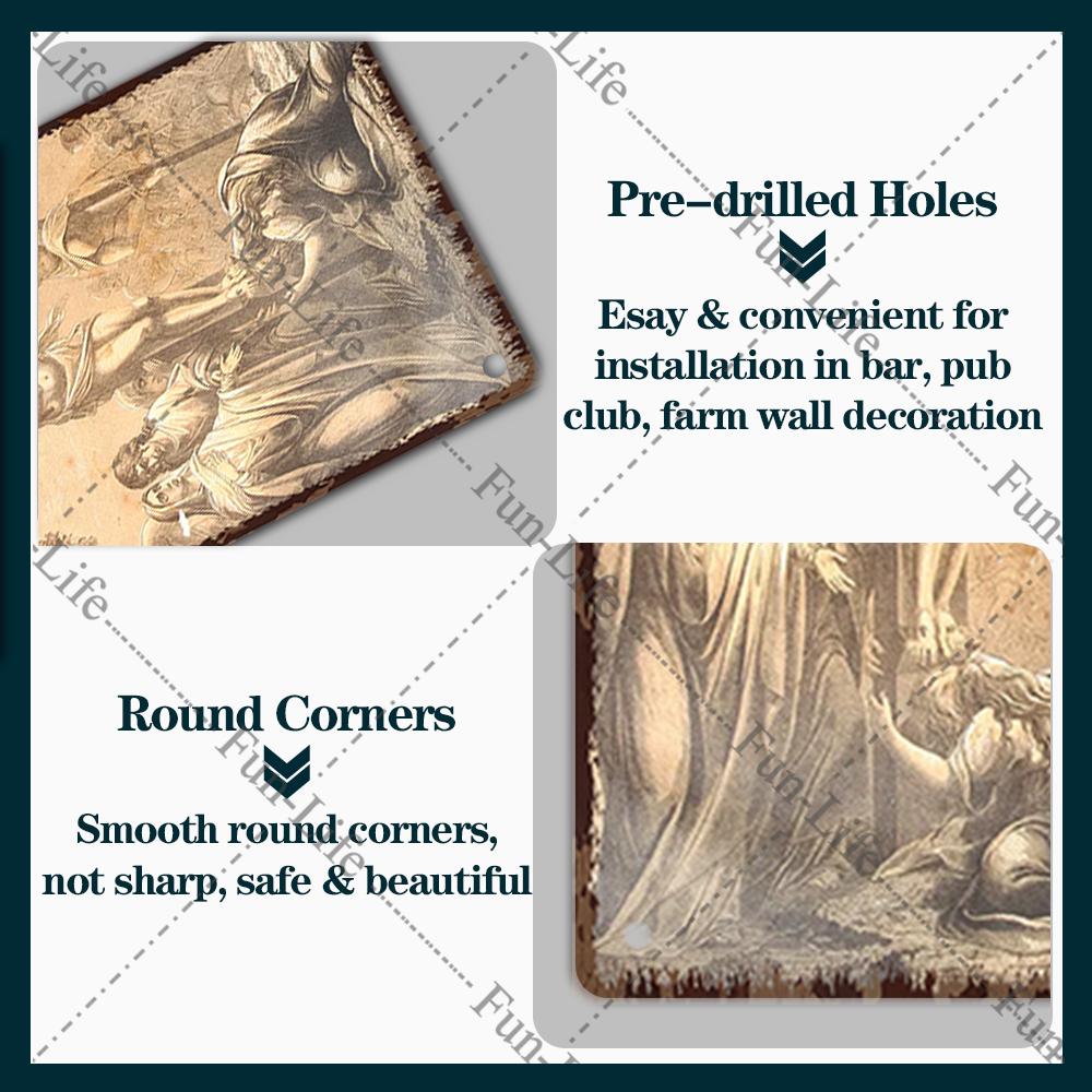 Christianity Vintage Decorative Metal Tin Sign Virgin Mary Retro Plaque Wall Decor Plate Jesus  Bar Pub Club Art Poster 20x30cm