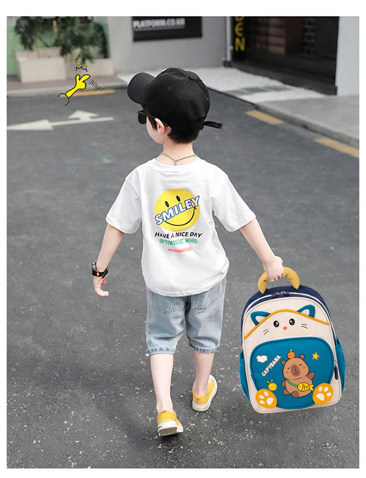 2025 Cute Cartoon Kindergarten Girl's Fashionable Color Block Decompression Backpack