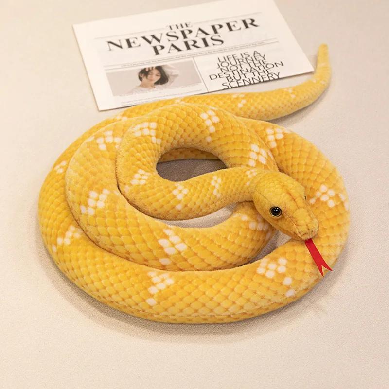 Jucării de pluș cu șarpe Kawaii de 70-280 cm Pit Viper Realistic Umplut Cobra Animal Bumbac moale Păpușă drăgălașă Piton Cadouri de aniversare pentru băieți