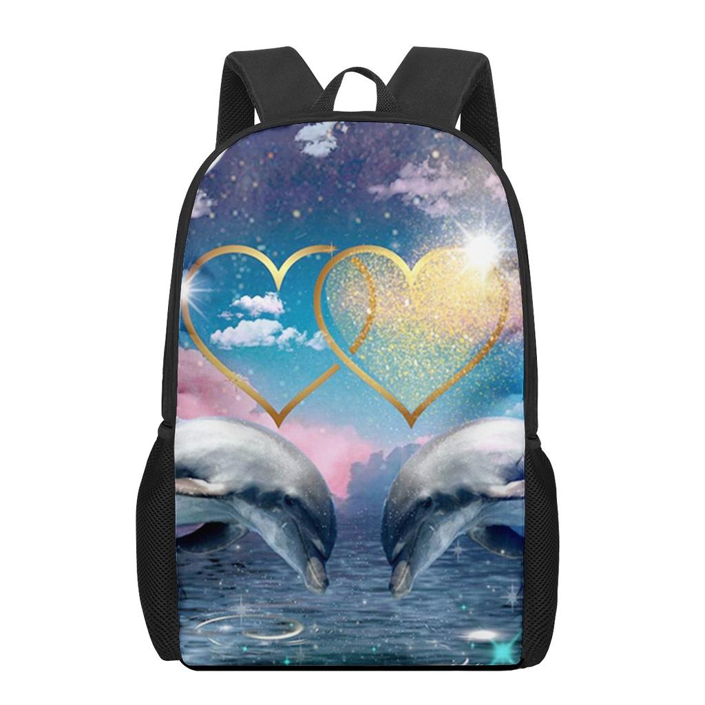 Dolphin Ocean Animal Print Children School Bag Girls Boys Casual Backpack Student Schoolbag Teenager Daily Storage Rucksacks