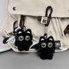 Beliebter schwarzer Katzen-Plüschanhänger mit großen Augen, Flügeln im Punk-Stil und Quietsche-Anhänger für Taschen