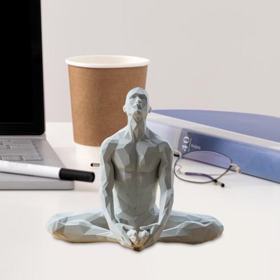 Figurilla de Hombre de Yoga Abstracta Estatua de Yoguis en Padmasana Escultura de Hombre Meditando de Escritorio para Decoración de Sala de Estar Sala de Yoga