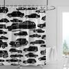 Car Cartoon Shower Curtain Waterproof Bathroom Curtain Bathroom Partition Curtain Universal Home Decor Ins Style