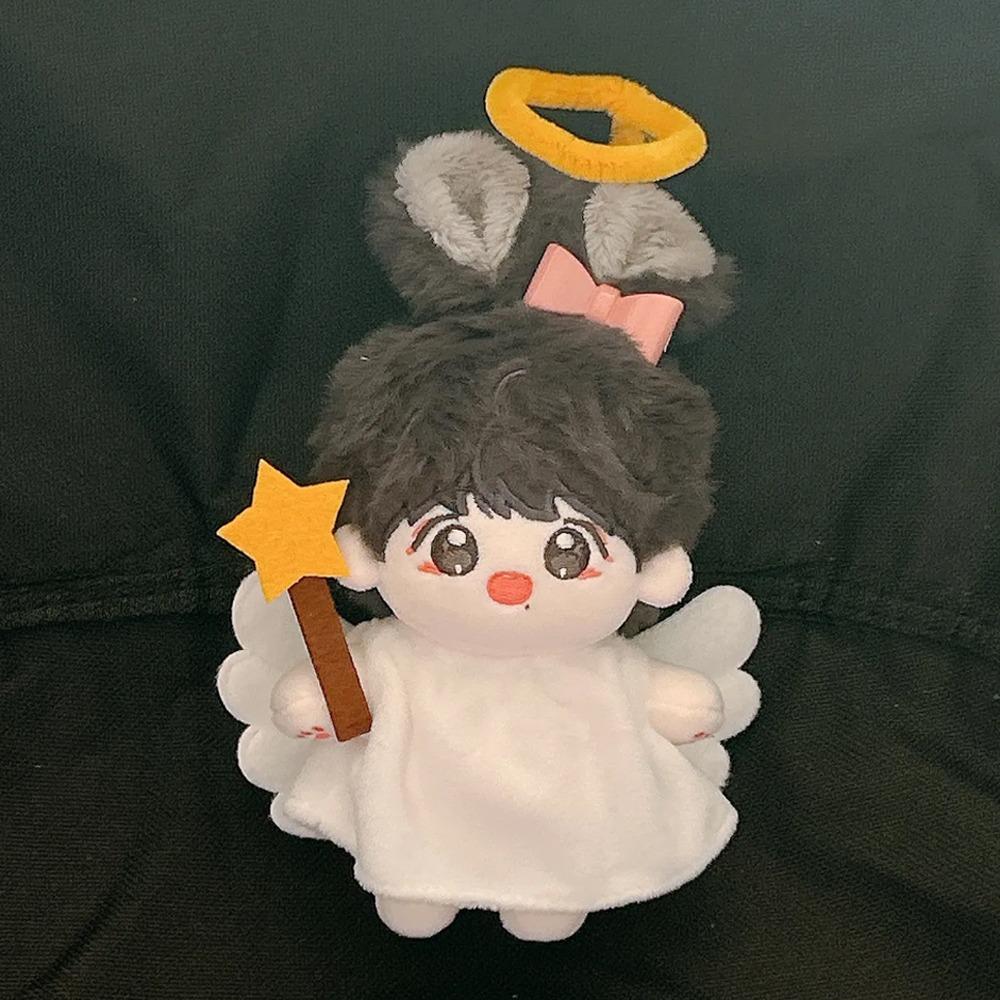 

White Dress Doll Clothes Outfit Halo Doll Dress Up Set 10cm Cotton Doll Clothes 10cm Cotton Doll 1 set