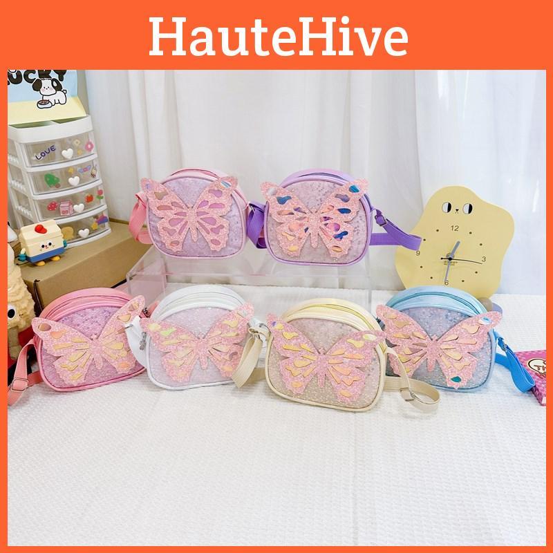 Decoration Bow Sparkling Solid Color Children Shoulder Bag For Daily Use