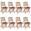 Day and Night - Day and Night Folding Garden Chairs 8 Units and Cushions Solid Acacia Wood